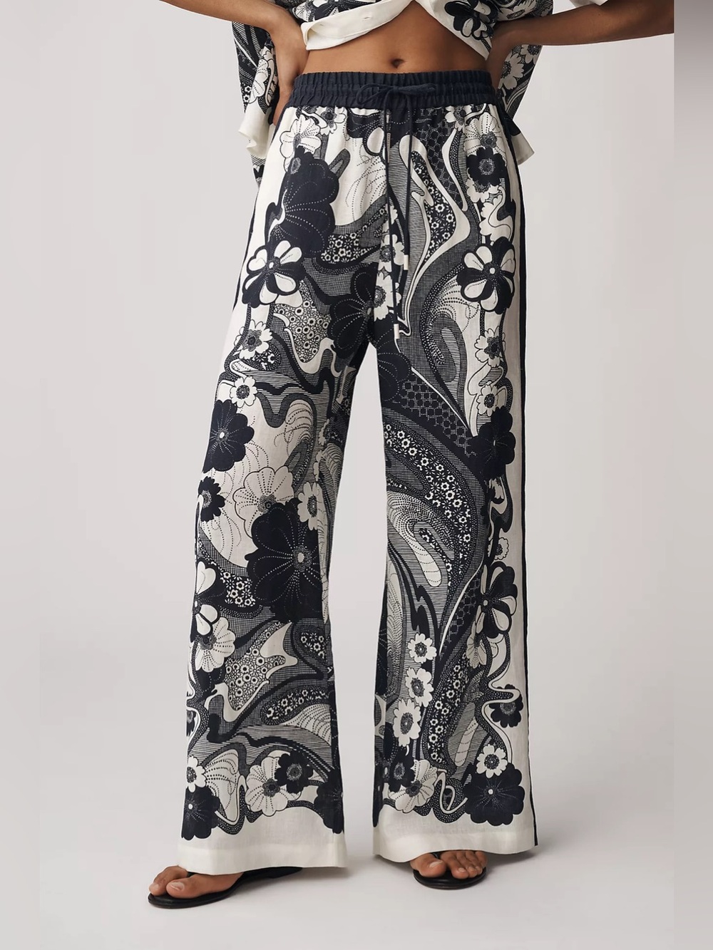 Alemais Mickey Linen Wide-Leg Pants